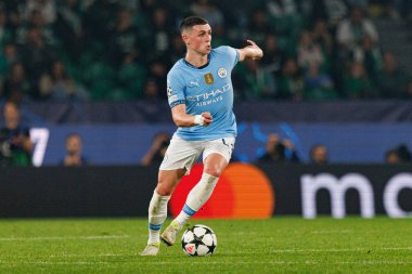 Phil Foden UEFA Şampiyonlar Ligi maçında Sporting CP ve Manchester City FC takımları arasında görüldü (Maciej Rogowski)