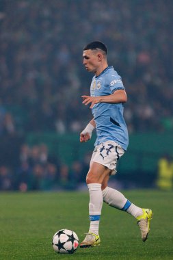 Phil Foden UEFA Şampiyonlar Ligi maçında Sporting CP ve Manchester City FC takımları arasında görüldü (Maciej Rogowski)