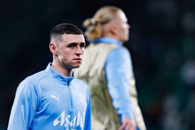 Phil Foden UEFA Şampiyonlar Ligi maçında Sporting CP ve Manchester City FC takımları arasında görüldü (Maciej Rogowski)