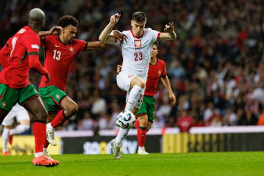 Portekiz ve Polonya milli takımları arasında Estadio do Dragao 'da oynanan UEFA Milletler Ligi maçında Renato Veiga ve Krzysztof Piatek görüldü (Maciej Rogowski)