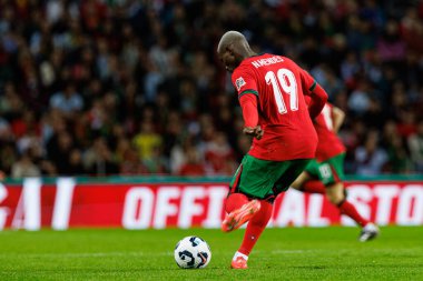 Nuno Mendes, UEFA Uluslar Ligi maçında Portekiz ve Polonya milli takımları arasında Estadio do Dragao 'da görüldü (Maciej Rogowski)
