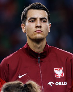 Jakub Kiwior, UEFA Uluslar Ligi maçında Portekiz ve Polonya milli takımları arasında Estadio do Dragao 'da görüldü (Maciej Rogowski)