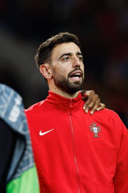 Bruno Fernandes, UEFA Uluslar Ligi maçında Portekiz ve Polonya milli takımları arasında Estadio do Dragao 'da görüldü (Maciej Rogowski)