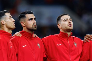 Diogo Costa, Diogo Dalot UEFA Uluslar Ligi maçında Portekiz ve Polonya milli takımları arasında Estadio do Dragao 'da görüldü (Maciej Rogowski)