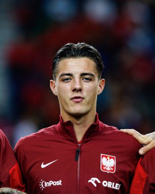 Kacper Urbanski, Portekiz ve Polonya milli takımları arasında Estadio do Dragao 'da oynanan UEFA Uluslar Ligi maçında görüldü (Maciej Rogowski)