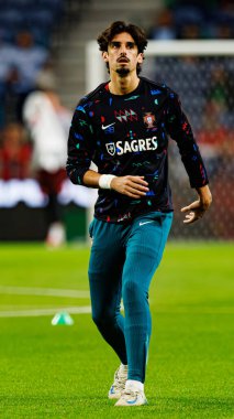 Francisco Trincao, Portekiz ve Polonya milli takımları arasında Estadio do Dragao 'da oynanan UEFA Uluslar Ligi maçında görüldü (Maciej Rogowski)