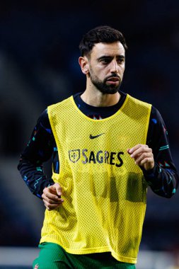 Bruno Fernandes, UEFA Uluslar Ligi maçında Portekiz ve Polonya milli takımları arasında Estadio do Dragao 'da görüldü (Maciej Rogowski)