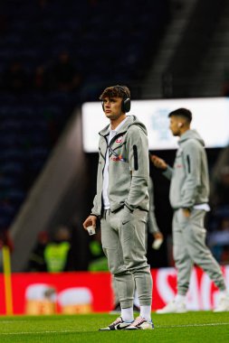 Nicola Zalewski, Portekiz ve Polonya milli takımları arasında Estadio do Dragao 'da oynanan UEFA Uluslar Ligi maçında görüldü (Maciej Rogowski)