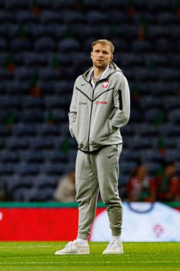 Tymoteusz Puchacz, Portekiz ve Polonya milli takımları arasında Estadio do Dragao 'da oynanan UEFA Uluslar Ligi maçında görüldü (Maciej Rogowski)