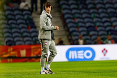 Nicola Zalewski, Portekiz ve Polonya milli takımları arasında Estadio do Dragao 'da oynanan UEFA Uluslar Ligi maçında görüldü (Maciej Rogowski)