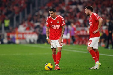 Angel Di Maria, Orkun Kokcu Liga Portekiz maçı sırasında Estadio Da Luz 'da SL Benfica ve FC Porto takımları arasında görüldü (Maciej Rogowski)