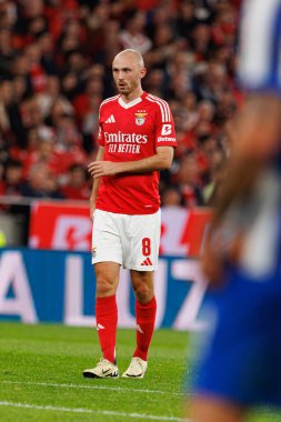Fredrik Aursnes, Liga Portekiz maçı sırasında Estadio Da Luz 'da SL Benfica ve FC Porto takımları arasında görüldü (Maciej Rogowski)