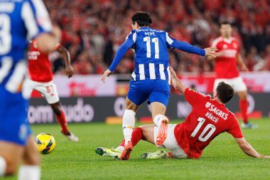 Pepe, Orkun Kokcu Liga Portekiz maçı sırasında Estadio Da Luz 'da SL Benfica ve FC Porto takımları arasında görüldü (Maciej Rogowski)