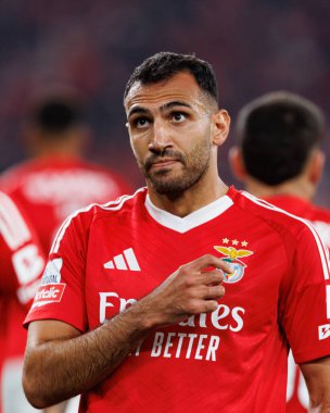 Vangelis Pavlidis, Liga Portekiz maçında SL Benfica ve FC Porto takımları arasında attığı gol sonrasında Estadio Da Luz 'da (Maciej Rogowski)