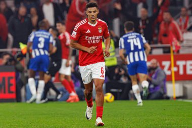 Alexander Bah, Liga Portekiz maçı sırasında Estadio Da Luz 'da SL Benfica ve FC Porto takımları arasında görüldü (Maciej Rogowski)