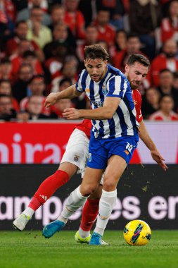 Nico Gonzalez, Orkun Kokcu Liga Portekiz maçı sırasında Estadio Da Luz 'da SL Benfica ve FC Porto takımları arasında görüldü (Maciej Rogowski)
