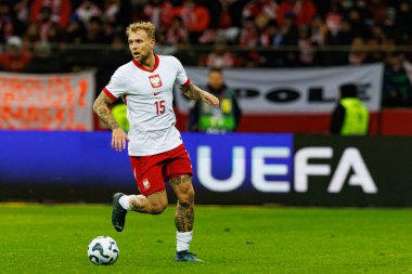 Tymoteusz Puchacz, UEFA Uluslar Ligi maçında Polonya ve İskoçya milli takımları arasında PGE Narodowy 'da görüldü (Maciej Rogowski)