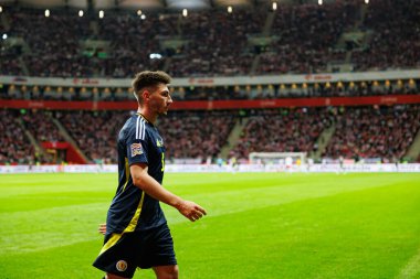 Billy Gilmour, Polonya ve İskoçya milli takımları arasında PGE Narodowy 'de oynanan UEFA Uluslar Ligi maçında görüldü (Maciej Rogowski)