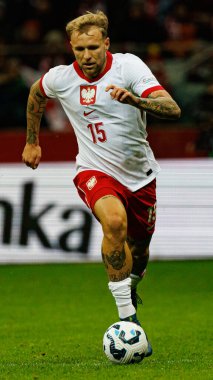 Tymoteusz Puchacz, UEFA Uluslar Ligi maçında Polonya ve İskoçya milli takımları arasında PGE Narodowy 'da görüldü (Maciej Rogowski)