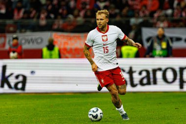 Tymoteusz Puchacz, UEFA Uluslar Ligi maçında Polonya ve İskoçya milli takımları arasında PGE Narodowy 'da görüldü (Maciej Rogowski)