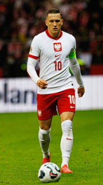 Piotr Zielinski, Polonya ve İskoçya milli takımları arasında PGE Narodowy 'de oynanan UEFA Uluslar Ligi maçında görüldü (Maciej Rogowski)
