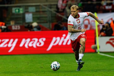 Tymoteusz Puchacz, UEFA Uluslar Ligi maçında Polonya ve İskoçya milli takımları arasında PGE Narodowy 'da görüldü (Maciej Rogowski)