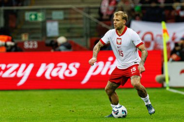 Tymoteusz Puchacz, UEFA Uluslar Ligi maçında Polonya ve İskoçya milli takımları arasında PGE Narodowy 'da görüldü (Maciej Rogowski)