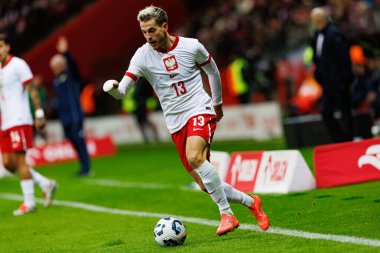 Jakub Kaminski, Polonya ve İskoçya milli takımları arasında PGE Narodowy 'de oynanan UEFA Uluslar Ligi maçında görüldü (Maciej Rogowski)