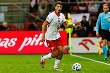 Jakub Kiwior, Polonya ve İskoçya milli takımları arasında PGE Narodowy 'de oynanan UEFA Uluslar Ligi maçı sırasında görüldü (Maciej Rogowski)