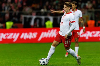 Nicola Zalewski, Polonya ve İskoçya milli takımları arasında PGE Narodowy 'de oynanan UEFA Uluslar Ligi maçında görüldü (Maciej Rogowski)