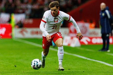 Nicola Zalewski, Polonya ve İskoçya milli takımları arasında PGE Narodowy 'de oynanan UEFA Uluslar Ligi maçında görüldü (Maciej Rogowski)