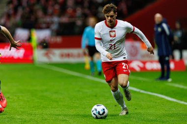 Nicola Zalewski, Polonya ve İskoçya milli takımları arasında PGE Narodowy 'de oynanan UEFA Uluslar Ligi maçında görüldü (Maciej Rogowski)
