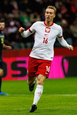 Adam Buksa, Polonya ve İskoçya milli takımları arasında oynanan UEFA Uluslar Ligi maçı sırasında PGE Narodowy 'da görüldü (Maciej Rogowski)