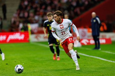 Nicola Zalewski, Polonya ve İskoçya milli takımları arasında PGE Narodowy 'de oynanan UEFA Uluslar Ligi maçında görüldü (Maciej Rogowski)