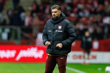 Bartlomiej Dragowski, Polonya ve İskoçya milli takımları arasında oynanan UEFA Uluslar Ligi maçı sırasında PGE Narodowy 'da görüldü (Maciej Rogowski)