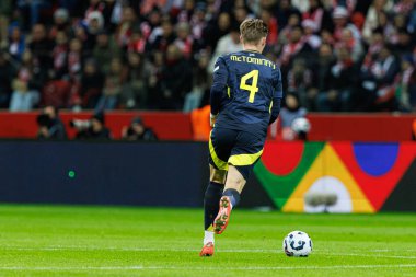 Scott McTominay, Polonya ve İskoçya milli takımları arasında PGE Narodowy 'de oynanan UEFA Uluslar Ligi maçında görüldü (Maciej Rogowski)