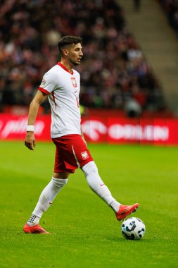 Jakub Moder, Polonya ve İskoçya milli takımları arasında oynanan UEFA Uluslar Ligi maçı sırasında PGE Narodowy 'da görüldü (Maciej Rogowski)