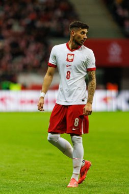 Jakub Moder, Polonya ve İskoçya milli takımları arasında oynanan UEFA Uluslar Ligi maçı sırasında PGE Narodowy 'da görüldü (Maciej Rogowski)