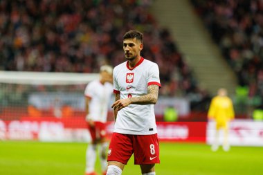 Jakub Moder, Polonya ve İskoçya milli takımları arasında oynanan UEFA Uluslar Ligi maçı sırasında PGE Narodowy 'da görüldü (Maciej Rogowski)