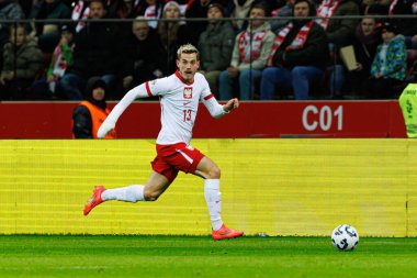Jakub Kaminski, Polonya ve İskoçya milli takımları arasında PGE Narodowy 'de oynanan UEFA Uluslar Ligi maçında görüldü (Maciej Rogowski)
