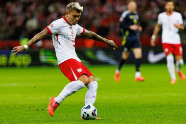 Kamil Piatkowski, UEFA Uluslar Ligi maçında Polonya ve İskoçya milli takımları arasında PGE Narodowy 'da görüldü (Maciej Rogowski)