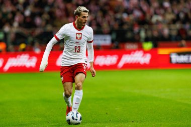 Jakub Kaminski, Polonya ve İskoçya milli takımları arasında PGE Narodowy 'de oynanan UEFA Uluslar Ligi maçında görüldü (Maciej Rogowski)