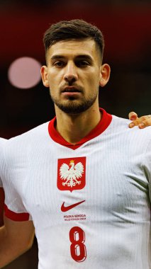 Jakub Moder, Polonya ve İskoçya milli takımları arasında oynanan UEFA Uluslar Ligi maçı sırasında PGE Narodowy 'da görüldü (Maciej Rogowski)