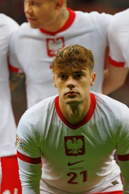 Nicola Zalewski, Polonya ve İskoçya milli takımları arasında PGE Narodowy 'de oynanan UEFA Uluslar Ligi maçında görüldü (Maciej Rogowski)