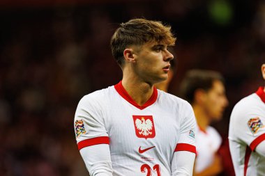 Nicola Zalewski, Polonya ve İskoçya milli takımları arasında PGE Narodowy 'de oynanan UEFA Uluslar Ligi maçında görüldü (Maciej Rogowski)