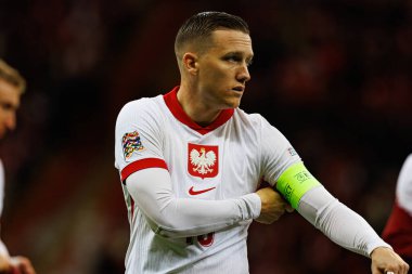 Piotr Zielinski, Polonya ve İskoçya milli takımları arasında PGE Narodowy 'de oynanan UEFA Uluslar Ligi maçında görüldü (Maciej Rogowski)