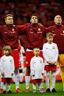 Kamil Piatkowski, Jakub Kiwior, Lukasz Skorupski, Polonya ve İskoçya milli takımları arasındaki UEFA Uluslar Ligi maçında PGE Narodowy 'de görüldü (Maciej Rogowski)