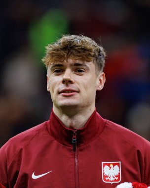 Nicola Zalewski, Polonya ve İskoçya milli takımları arasında PGE Narodowy 'de oynanan UEFA Uluslar Ligi maçında görüldü (Maciej Rogowski)