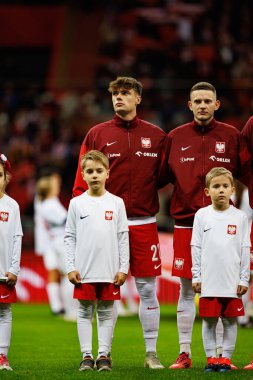 Nicola Zalewski, Sebastian Szymanski UEFA Uluslar Ligi maçında Polonya ve İskoçya milli takımları arasında PGE Narodowy 'da görüldü (Maciej Rogowski)