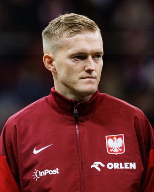 Karol Swiderski, Polonya ve İskoçya milli takımları arasında PGE Narodowy 'de oynanan UEFA Uluslar Ligi maçında görüldü (Maciej Rogowski)